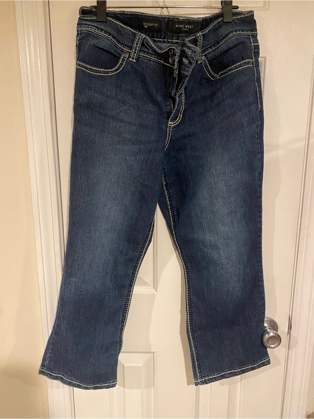 Nine West Women's Dark Indigo Cropped Boot Cut Jeans